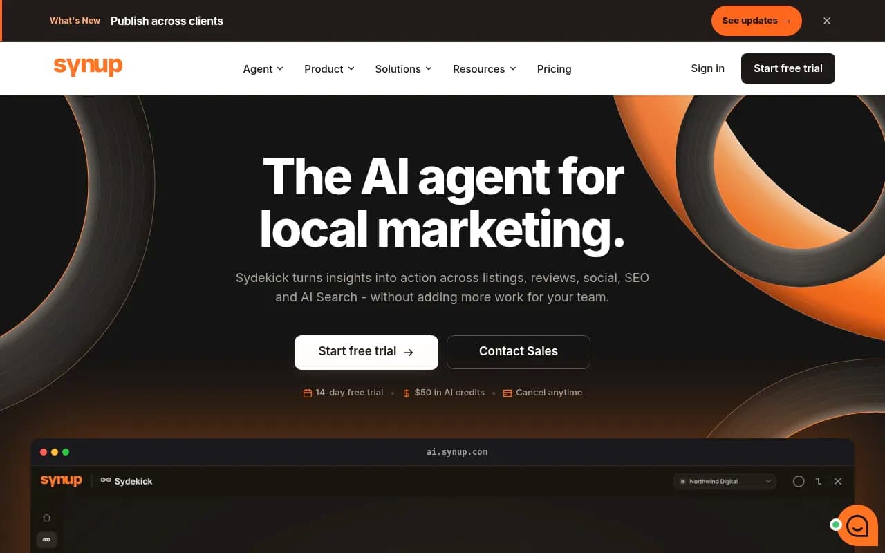 Screenshot of Synup