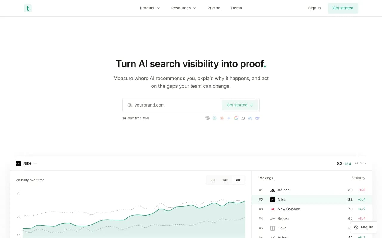 Screenshot of Trakkr website