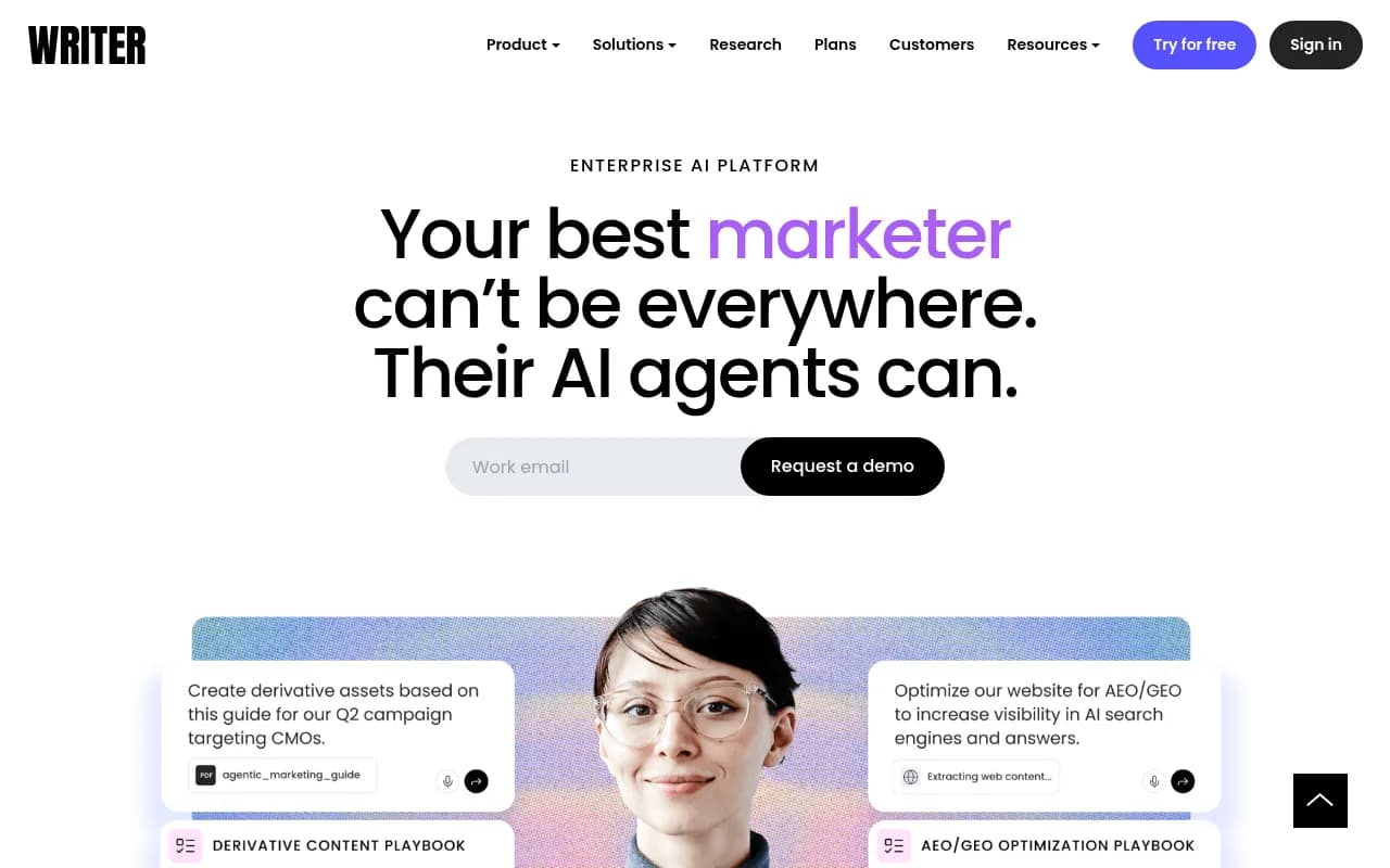 Screenshot of Writer website