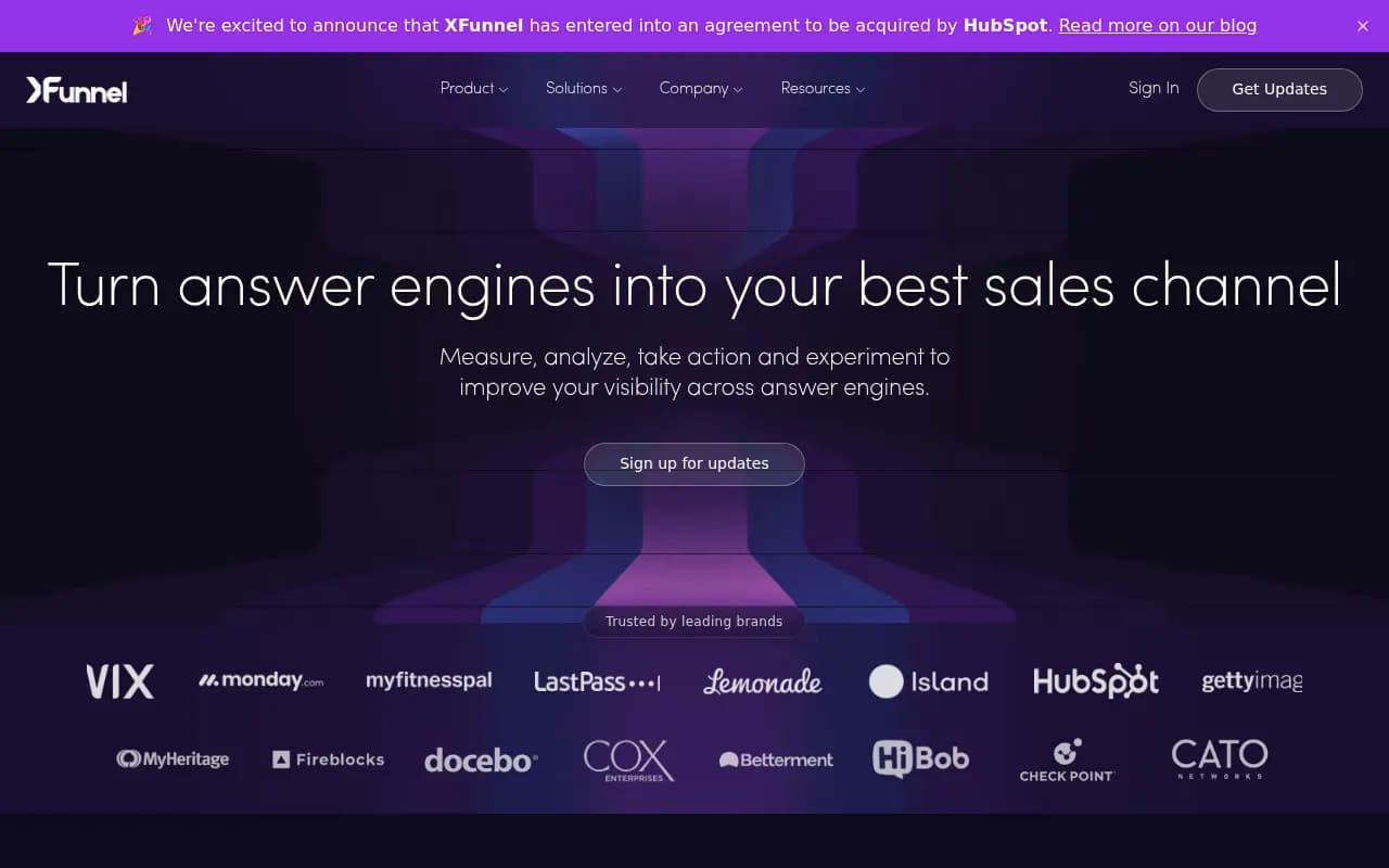 Screenshot of XFunnel